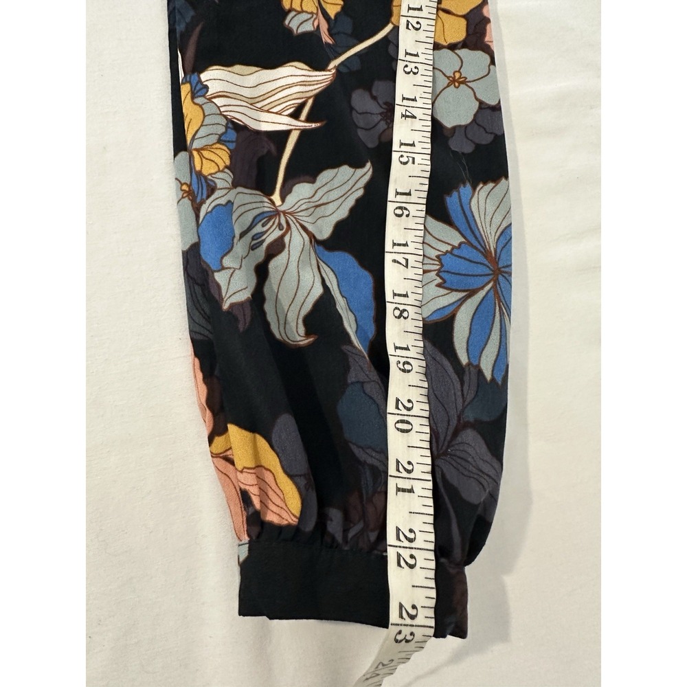 Navy Floral Midi Wrap Dress Size XL Ruffle Cottagecore Fairy Whimsigoth Coquette - Picture 8 of 8